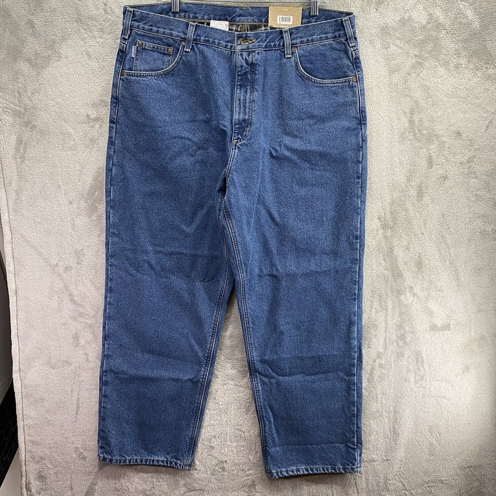 Carhartt Relaxed Fit Flannel Lined Jeans Mens 40x30 Blue Denim B172 DST NOS NWT